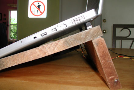 ghetto macbook pro laptop stand, shot 3